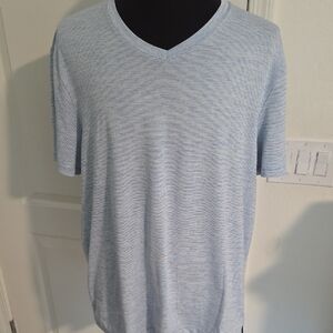 Perry Ellis Striped Blue and White Tee